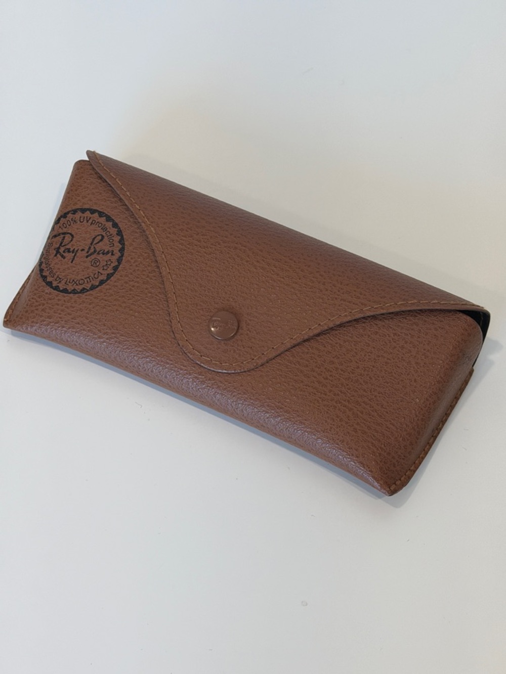 Ray-Ban Brown Pebbled Leather Sunglasses Case